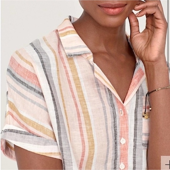 Garnet Hill 100% linen button up shirt - Picture 3 of 8